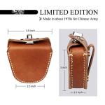 KOSIBATE Ammo Pouch, Genuine Leather Ammo Holder Bag Storage for .22 22LR .38 .45 Hunting Military Belt Gun Ammo Case Brown