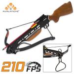Avalanche® Trail Blazer Crossbow | 150-lb Draw Weight | Aluminum Frame | Wooden Rifle-Style Stock | Adjustable Aiming Sights | Mounting Rail | Tough Fiberglass Limb | Includes Two Bolts