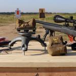 Highwild Shooting Rest Front Rest Adjustable Gun Rifle Rest for Outdoor Shooting and Hunting - Convenient Height Adjustment - with Front and Rear Rest Bag (Unfilled)