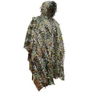 SCYLFEHDP Ghillie Suit, Gilly Suits for Men, Hunting Suit, 3D Leafy Camo, Hooded Cape, Camouflage, Bird Watching, Jungle Hunting, Halloween, Camping, Theme Decoration