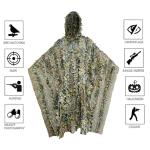 SCYLFEHDP Ghillie Suit, Gilly Suits for Men, Hunting Suit, 3D Leafy Camo, Hooded Cape, Camouflage, Bird Watching, Jungle Hunting, Halloween, Camping, Theme Decoration