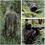 SCYLFEHDP Ghillie Suit, Gilly Suits for Men, Hunting Suit, 3D Leafy Camo, Hooded Cape, Camouflage, Bird Watching, Jungle Hunting, Halloween, Camping, Theme Decoration