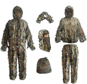 LYLPYHDP Ghillie Suit, Kids Adult 3D Leafy Camouflage Clothing, Camo Suit for Turkey Hunting, Hunting for Outdoor Game and Halloween