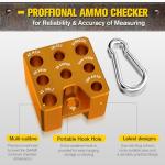 Ammo Checkers, Ammo Checker Cartridge Gauge, Accurate Size Ammo Checker Cartridge Gauge for Reloading, Ammunition Ammo Checkers with Snap Hook