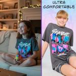 KPop Demon Hunters Officially Licensed Saja Boys 2-Pc Pajamas Set Girls 5–14 Yrs Lounge Set T Shirt Shorts, Gifts for Girls (7-8 Years, Grey Saja Boys)