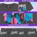 KPop Demon Hunters Officially Licensed Saja Boys 2-Pc Pajamas Set Girls 5–14 Yrs Lounge Set T Shirt Shorts, Gifts for Girls (7-8 Years, Grey Saja Boys)