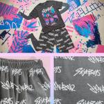 KPop Demon Hunters Officially Licensed Saja Boys 2-Pc Pajamas Set Girls 5–14 Yrs Lounge Set T Shirt Shorts, Gifts for Girls (7-8 Years, Grey Saja Boys)