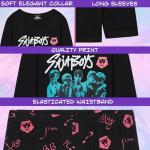 KPop Demon Hunters 2 Pc Pajamas Girls Teens 5–14 Yrs Officially Licensed T Shirt PJ Pants Huntrix Saja Boys Gifts for Girls (5-6 Years, Black Saja Boys)