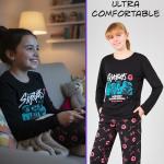 KPop Demon Hunters 2 Pc Pajamas Girls Teens 5–14 Yrs Officially Licensed T Shirt PJ Pants Huntrix Saja Boys Gifts for Girls (5-6 Years, Black Saja Boys)