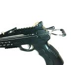 60lbs Mantis Compound Pistol Crossbow. Shoots Steel Balls and Regular Arrows. Featuring Fishing Spool and 15 Ball Magazine.