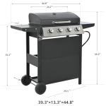 ARCLIS 4 Burner Propane Gas Grill with Side Shelves