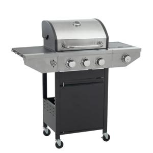 4 Burner Propane Gas Grill with Cart and Wheels