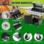 4 Burner Propane Gas Grill with Cart and Wheels