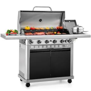 Sophia & William 6-Burner Gas BBQ Grill, Black