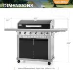 Sophia & William 6-Burner Gas BBQ Grill, Black