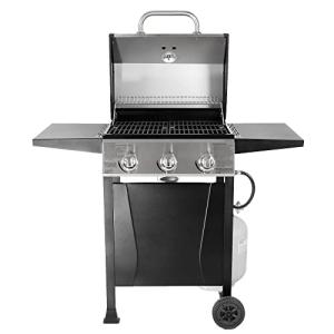 Portable 3-Burner Propane Gas Grill with Side Shelves