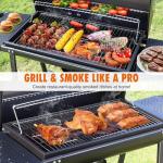 Realcook BBQ Barrel Charcoal Grill with Side Tables