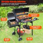 Realcook Charcoal Grill and Offset Smoker Combo