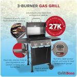 Grill Boss 3-Burner Gas BBQ with Wheels