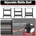 3-Tier Rolling Kitchen Cart for Indoor/Outdoor Use