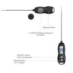 BRAPILOT Waterproof Instant Read Meat Thermometer