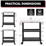 3-Tier Rolling Kitchen Cart for Indoor/Outdoor Use