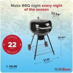 Grill Boss 22" Kettle Charcoal Grill - Black