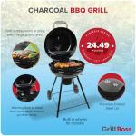 Grill Boss 22" Kettle Charcoal Grill - Black