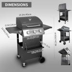 Cyphyja 3-Burner Gas Grill for Summer BBQ