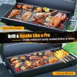 Spacious Charcoal BBQ Grill with Side Table