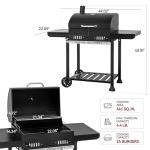 24-Inch Movable Charcoal Grill with Side Tables
