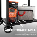 24-Inch Movable Charcoal Grill with Side Tables