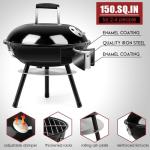 HaSteeL 14” Portable Charcoal Grill for BBQ