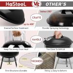 HaSteeL 14” Portable Charcoal Grill for BBQ