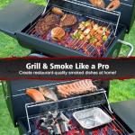 SUNLIFER Barrel Charcoal Grill with Side Table