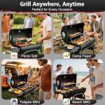 SUNLIFER Barrel Charcoal Grill with Side Table