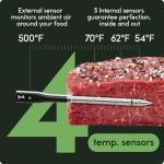 Smart Wireless Meat Thermometer with 3 Probes
