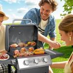 Cyphyja 3-Burner Gas Grill for Summer BBQ