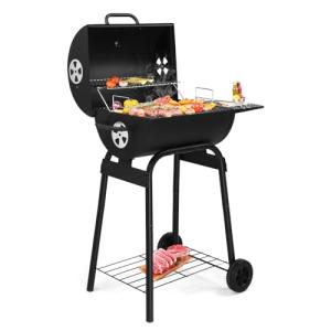 Outvita Charcoal Grill with Side Table, 500 SQ.IN