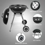 Outvita 18" Charcoal Grill with Wheels and Storage