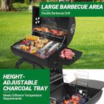 Outvita Charcoal Grill with Side Table, 500 SQ.IN