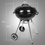 Outvita 18" Charcoal Grill with Wheels and Storage