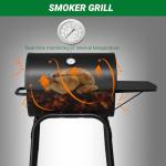 Outvita Charcoal Grill with Side Table, 500 SQ.IN