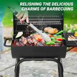 Outvita Charcoal Grill with Side Table, 500 SQ.IN