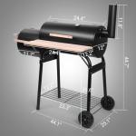 Outvita Outdoor Charcoal Grill with Smoker and Wheels