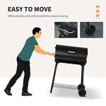 30" Portable Barrel Charcoal BBQ Grill with Wheels