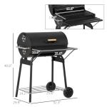 30" Portable Barrel Charcoal BBQ Grill with Wheels