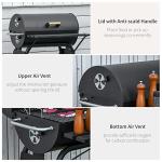 30" Portable Barrel Charcoal BBQ Grill with Wheels