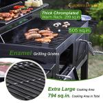 Captiva Designs Large Charcoal Grill with Side Tables
