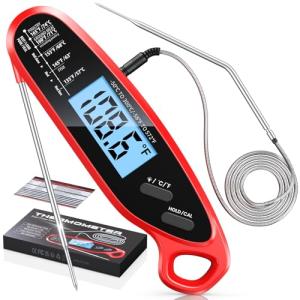 Vuwwey Instant Read Meat Thermometer with Dual Probes